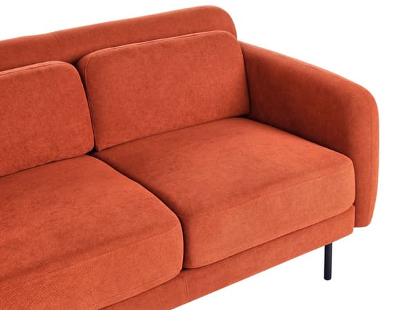 2-seters Sofa i Oransje Stoff Vannavvisende Sofa i Klassisk Stil