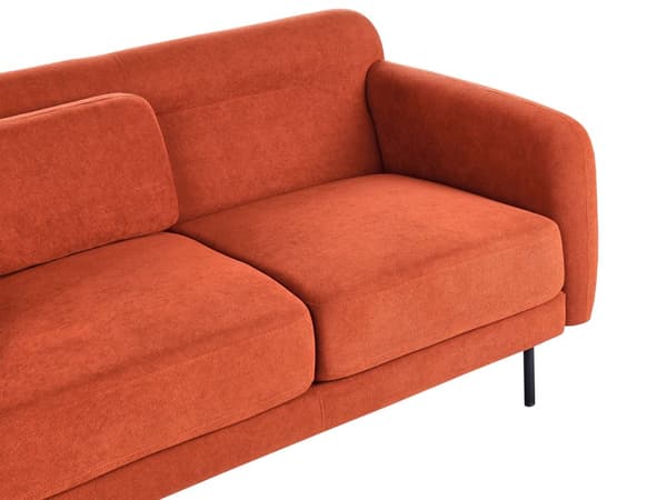 2-seters Sofa i Oransje Stoff Vannavvisende Sofa i Klassisk Stil