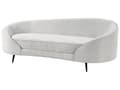 Miniatyrbilde 4 av 9: Sofa Off-White Stoff Glamour Buet Retro 3-seter med Svarte Metallben til Sofa