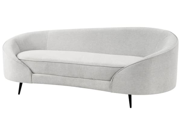 Sofa Off-White Stoff Glamour Buet Retro 3-seter med Svarte Metallben til Sofa