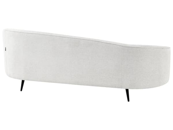 Sofa Off-White Stoff Glamour Buet Retro 3-seter med Svarte Metallben til Sofa