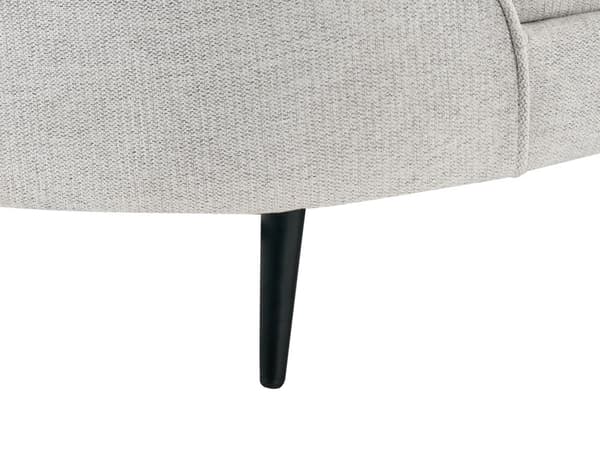 Sofa Off-White Stoff Glamour Buet Retro 3-seter med Svarte Metallben til Sofa