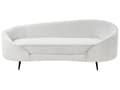 Miniatyrbilde 1 av 9: Sofa Off-White Stoff Glamour Buet Retro 3-seter med Svarte Metallben til Sofa