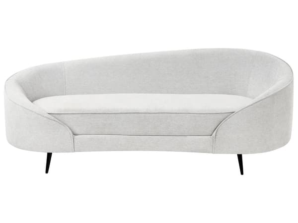 Sofa Off-White Stoff Glamour Buet Retro 3-seter med Svarte Metallben til Sofa