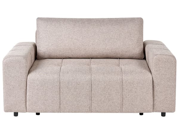 Sovesofa Lysebrun Stoff 2-seters med Oppbevaring Tykt polstret Stue Moderne