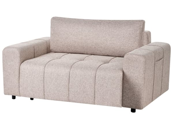 Bäddsoffa 2-sits Ljusbrun Tygklädsel med Förvaring Tjockt Vadderad Modern Stil Vardagsrumsmöbler