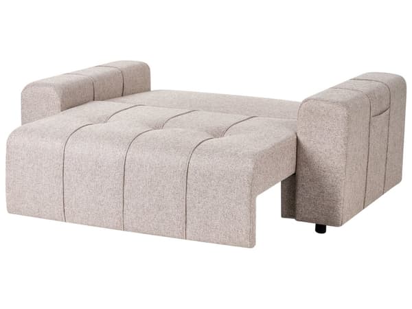 Bäddsoffa 2-sits Ljusbrun Tygklädsel med Förvaring Tjockt Vadderad Modern Stil Vardagsrumsmöbler