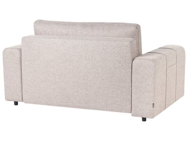 Bäddsoffa 2-sits Ljusbrun Tygklädsel med Förvaring Tjockt Vadderad Modern Stil Vardagsrumsmöbler