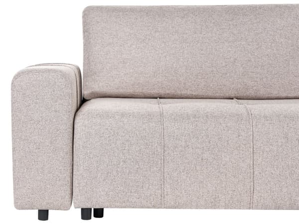 Bäddsoffa 2-sits Ljusbrun Tygklädsel med Förvaring Tjockt Vadderad Modern Stil Vardagsrumsmöbler