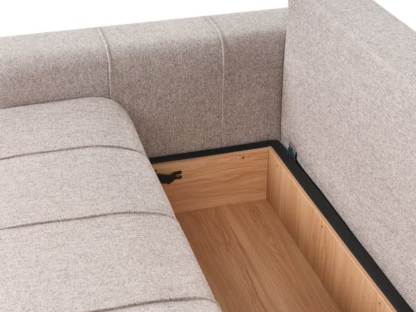 Bäddsoffa 2-sits Ljusbrun Tygklädsel med Förvaring Tjockt Vadderad Modern Stil Vardagsrumsmöbler