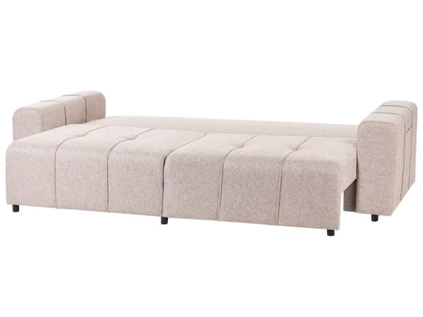 Sovesofa Brun Polyester 3 Personers Moderne Blød Sofa Sofaseng Tre Personers Designsofa Praktisk Splitback Stofsofa med Opbevaring