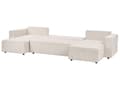 Miniatyrbillede 5 af 11: U Sovesofa Beige Polyester 4 Personers Designer Blød Uformet Sofa Moderne Sofaseng med Opbevaring til Stue Indretning Høj Kvalitet