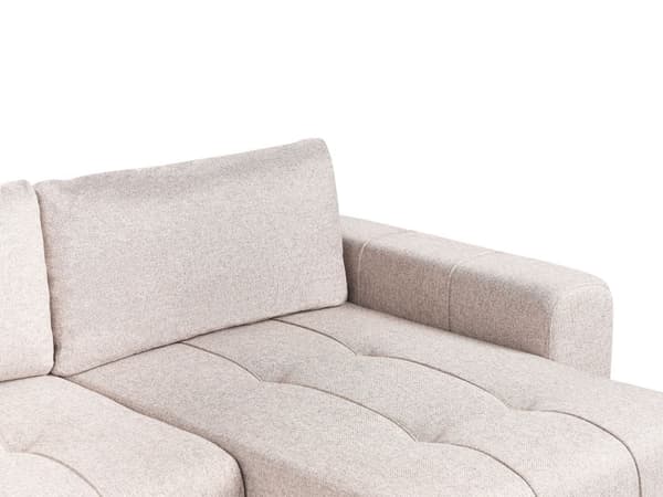 Sovesofa med Chaiselong Brun 3 Personers Sofa L Formet Dyb Sofaseng Siddemøbel Blød Stofsofa Design Hjørnesovesofa med Opbevaring
