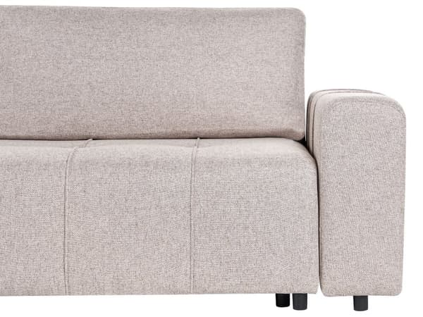 Sovesofa med Chaiselong Brun 3 Personers Sofa L Formet Dyb Sofaseng Siddemøbel Blød Stofsofa Design Hjørnesovesofa med Opbevaring