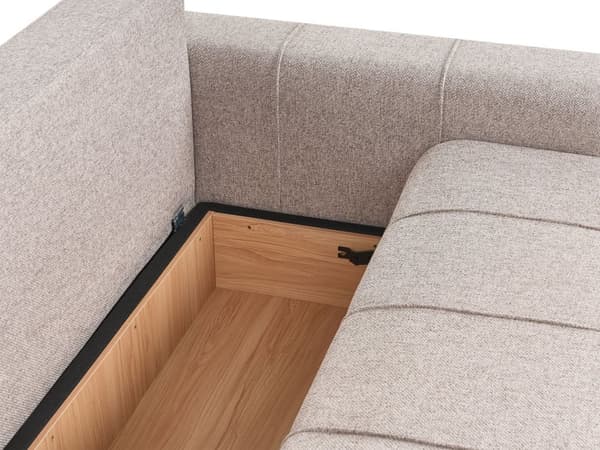 Sovesofa med Chaiselong Brun 3 Personers Sofa L Formet Dyb Sofaseng Siddemøbel Blød Stofsofa Design Hjørnesovesofa med Opbevaring