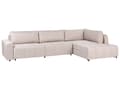 Miniatyrbillede 4 af 11: Sovesofa med Chaiselong Brun 4 Personers Sofa L Formet Dyb Sofaseng Siddemøbel Blød Stofsofa Design Hjørnesovesofa med Opbevaring