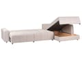 Miniatyrbillede 6 af 11: Sovesofa med Chaiselong Brun 4 Personers Sofa L Formet Dyb Sofaseng Siddemøbel Blød Stofsofa Design Hjørnesovesofa med Opbevaring