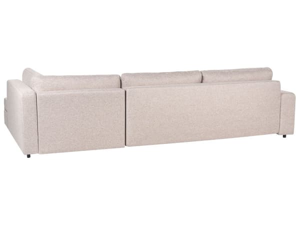 Sovesofa med Chaiselong Brun 4 Personers Sofa L Formet Dyb Sofaseng Siddemøbel Blød Stofsofa Design Hjørnesovesofa med Opbevaring