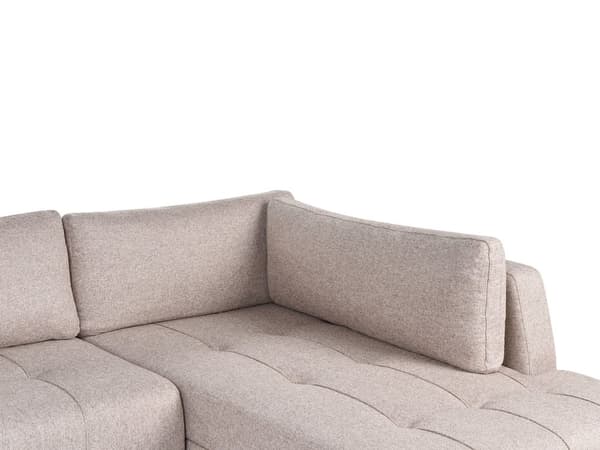Sovesofa med Chaiselong Brun 4 Personers Sofa L Formet Dyb Sofaseng Siddemøbel Blød Stofsofa Design Hjørnesovesofa med Opbevaring
