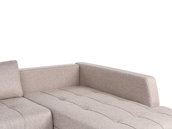 Sovesofa med Chaiselong Brun 4 Personers Sofa L Formet Dyb Sofaseng Siddemøbel Blød Stofsofa Design Hjørnesovesofa med Opbevaring