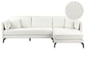 Miniatyrbillede 1 af 11: Hjørnesofa med Chaiselong Off White Boucle 3 Personers Sofa L Formet Dyb Sofahjørne Siddemøbel Blød Stofsofa Venstrevendt