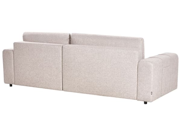 Bäddsoffa 3-sits Vänster Hörnsoffa Ljusbrun Tygklädsel med Förvaring Tjockt Vadderad Modern Stil Vardagsrumsmöbler