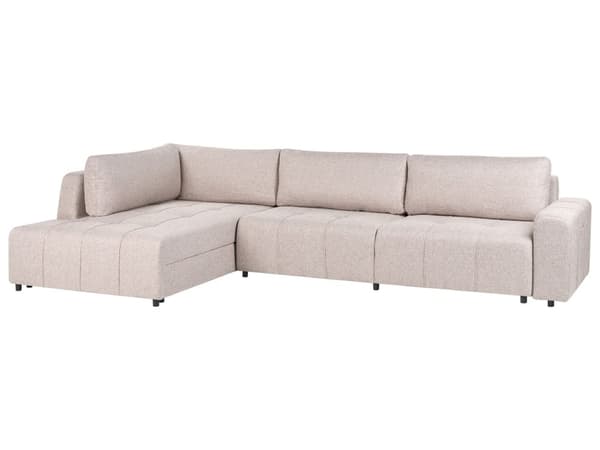 Bäddsoffa 4-sits Höger Hörnsoffa Ljusbrun Tygklädsel med Förvaring Tjockt Vadderad Modern Stil Vardagsrumsmöbler