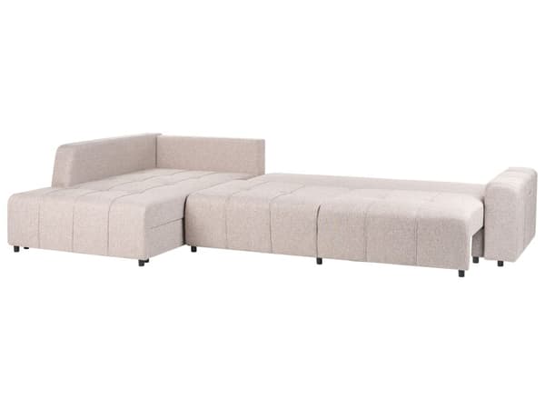 Bäddsoffa 4-sits Höger Hörnsoffa Ljusbrun Tygklädsel med Förvaring Tjockt Vadderad Modern Stil Vardagsrumsmöbler