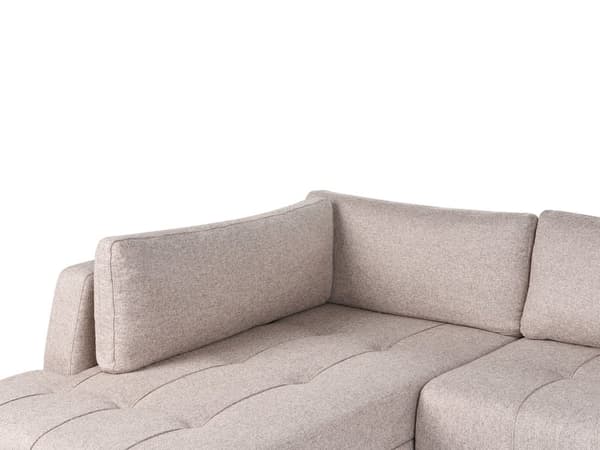 Bäddsoffa 4-sits Höger Hörnsoffa Ljusbrun Tygklädsel med Förvaring Tjockt Vadderad Modern Stil Vardagsrumsmöbler