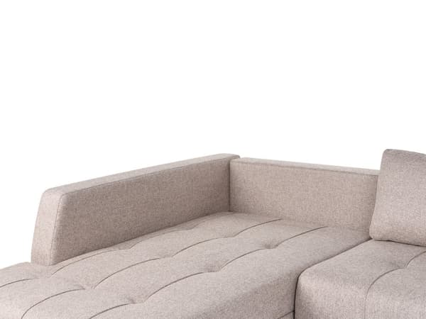 Bäddsoffa 4-sits Höger Hörnsoffa Ljusbrun Tygklädsel med Förvaring Tjockt Vadderad Modern Stil Vardagsrumsmöbler