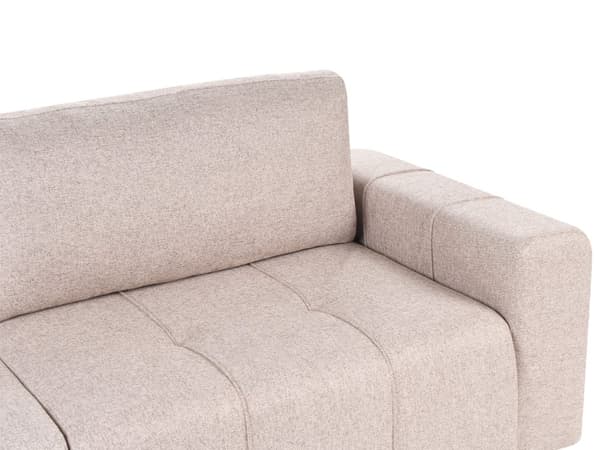 Bäddsoffa 3-sits Ljusbrun Tygklädsel med Förvaring Tjockt Vadderad Modern Stil Vardagsrumsmöbler