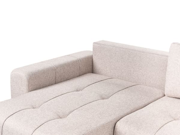 Bäddsoffa 3-sits Höger Hörnsoffa Ljusbrun Tygklädsel med Förvaring Tjockt Vadderad Modern Stil Vardagsrumsmöbler