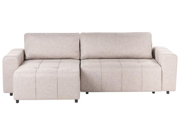 Bäddsoffa 3-sits Höger Hörnsoffa Ljusbrun Tygklädsel med Förvaring Tjockt Vadderad Modern Stil Vardagsrumsmöbler