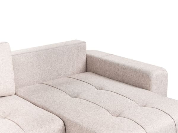 3-seters Hjørnesofa Lysebrun Stoff med Oppbevaring Tykt polstret Sovesofa Venstrevendt Stuemøbler Moderne