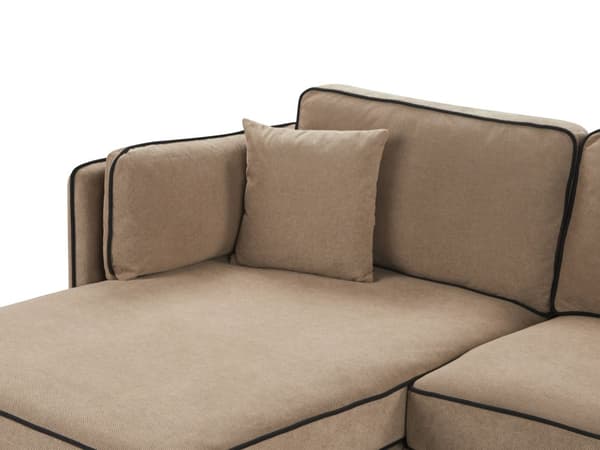 Hjørnesofa Beige Fløyel Metallben Venstrevendt 3-seter Ryggputer Pynteputer Moderne Design Stue