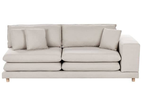 Soffa Beige Tyg Stoppad 2-sits Kuddar Ryggstöd Flyttbara Kuddar Flexibel Arrangemang Modern Vardagsrum Soffa