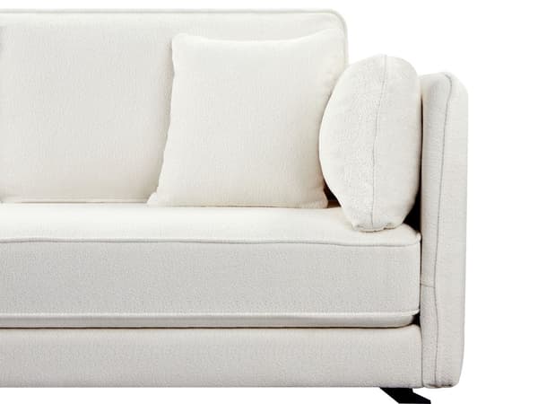 Hörnsoffa Höger Off-White Klädsel Metallben Kudde Ryggstöd Prydnadskuddar Modern Design