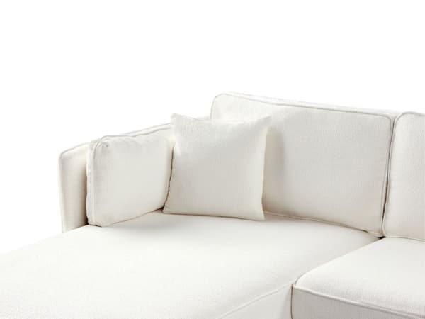 Hörnsoffa Höger Off-White Klädsel Metallben Kudde Ryggstöd Prydnadskuddar Modern Design