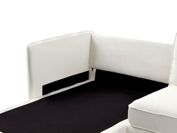 Hörnsoffa Höger Off-White Klädsel Metallben Kudde Ryggstöd Prydnadskuddar Modern Design