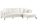 Miniatyrbild 4 av 11: Hörnsoffa Vänster Off-White Klädsel Metallben Kudde Ryggstöd Prydnadskuddar Modern Design
