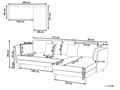 Miniatyrbild 3 av 11: Hörnsoffa Vänster Brun Klädsel Metallben Kudde Ryggstöd Prydnadskuddar Modern Design