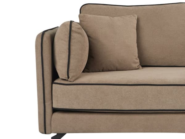 Hörnsoffa Vänster Brun Klädsel Metallben Kudde Ryggstöd Prydnadskuddar Modern Design