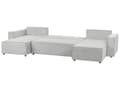 Miniatyrbillede 5 af 11: U Sovesofa Beige Polyester 4 Personers Designer Blød Uformet Sofa Moderne Sofaseng med Opbevaring til Stue Indretning Høj Kvalitet
