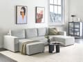 Miniatyrbillede 2 af 11: U Sovesofa Beige Polyester 4 Personers Designer Blød Uformet Sofa Moderne Sofaseng med Opbevaring til Stue Indretning Høj Kvalitet
