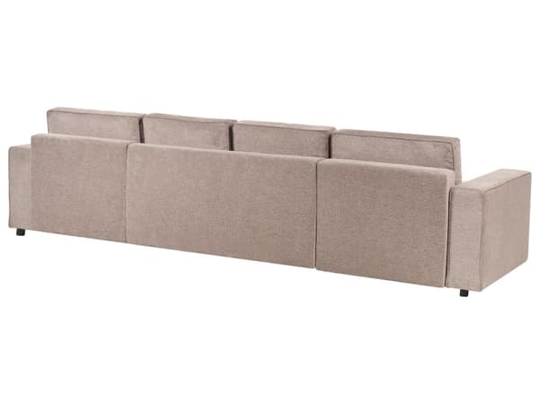 U Sovesofa Beige Polyester 4 Personers Designer Blød Uformet Sofa Moderne Sofaseng med Opbevaring til Stue Indretning Høj Kvalitet