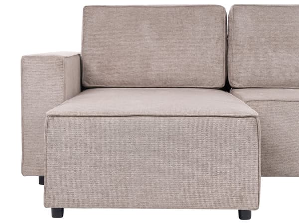 U Sovesofa Beige Polyester 4 Personers Designer Blød Uformet Sofa Moderne Sofaseng med Opbevaring til Stue Indretning Høj Kvalitet