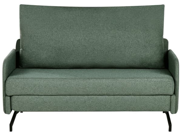 Sovesofa Grønn Stoff Polyester Polstring 2 Seter Trekk ut Sovefunksjon Moderne stue