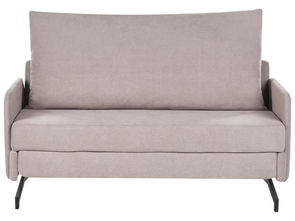 Sovesofa Taupe Stoff Polyester Polstring 2 Seter Trekk ut Sovefunksjon Moderne stue