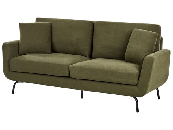 3 seters Sofa Mørkegrønt Polyester Stoff Metallben Loveseat Sofa Sofa Stue Møbler
