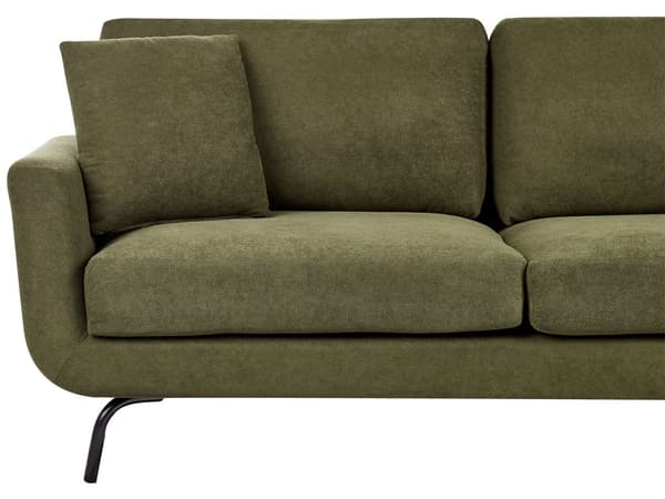 3 seters Sofa Mørkegrønt Polyester Stoff Metallben Loveseat Sofa Sofa Stue Møbler